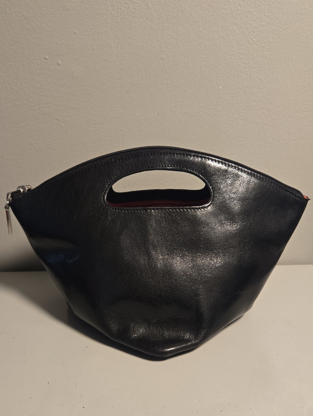HOBO Black Leather Cutout Handle Satchel